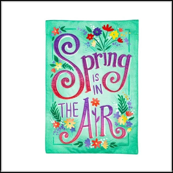 Spring is in the Air Linen Garden Flag