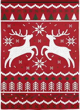 Reindeer Christmas Burlap Garden Flag