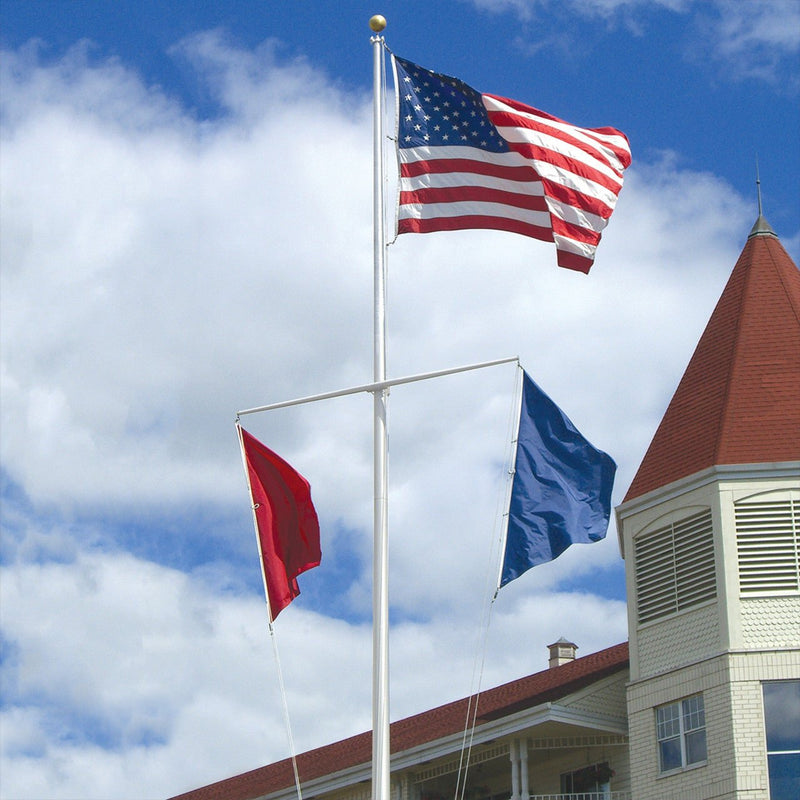 Single Mast Nautical Flagpole with Yardarm - The Flag Lady