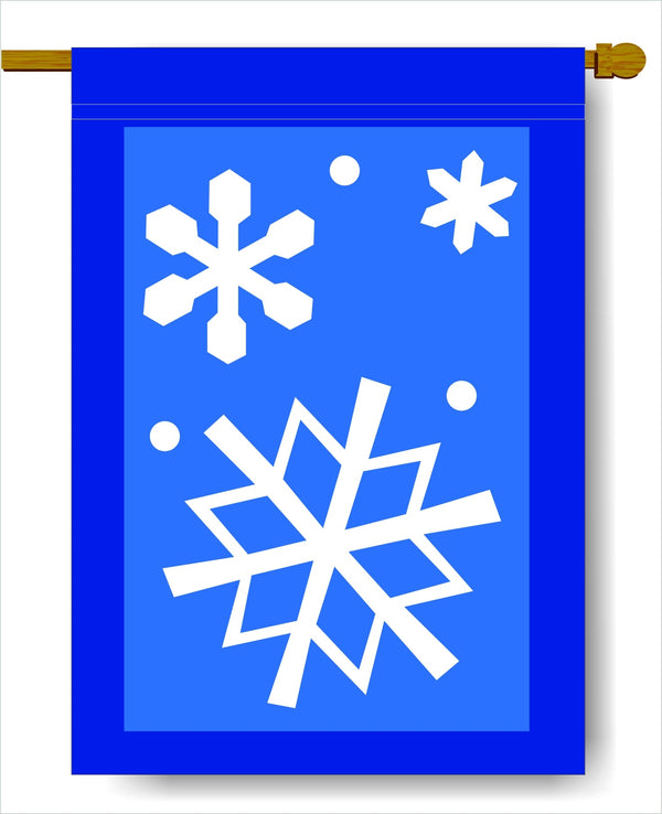 Snowflake Banner Flag 28 x 40 inch Winter - The Flag Lady