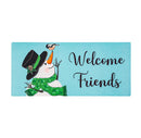 Snowman and Chickadee Sassafras Switch Mat - The Flag Lady