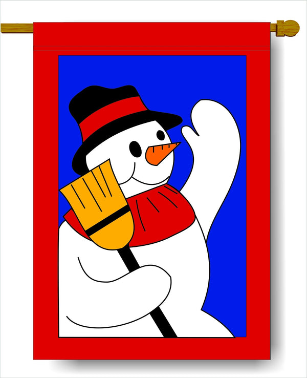 Snowman Banner Flag 28 x 40 inch Winter - The Flag Lady