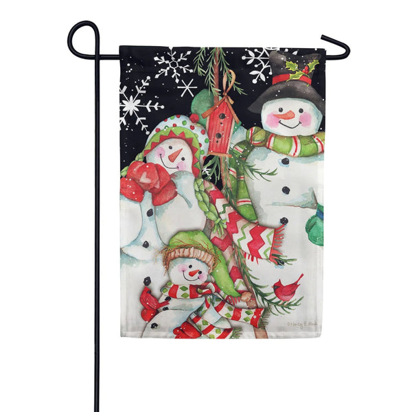 Snowman Holiday Suede Garden Flag - The Flag Lady