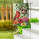 Spring Cardinal Time Suede Garden Flag - The Flag Lady