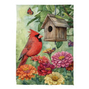 Spring Cardinal Time Suede Garden Flag - The Flag Lady