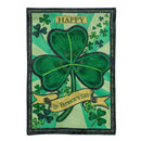 St. Patrick's Day Shamrock Applique Garden Flag - The Flag Lady