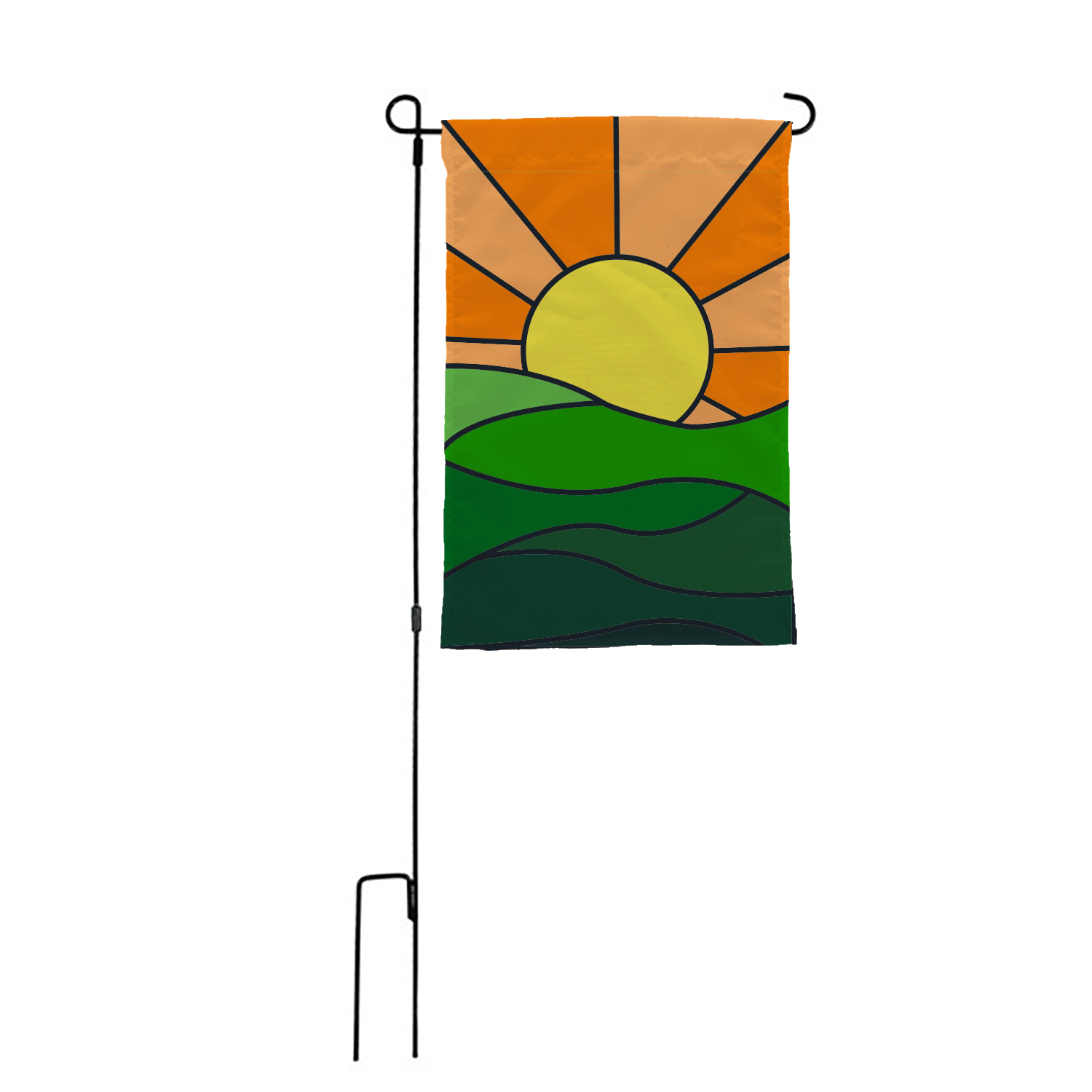 Stained Glass Sunset Flags