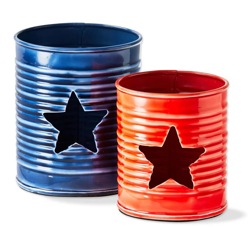 Star Enamel Votive Holder - Set Of 2 - The Flag Lady