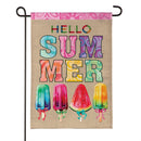 Summer Popsicle Burlap Garden Flag - The Flag Lady