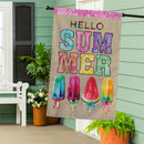 Summer Popsicle Burlap House Flag - The Flag Lady