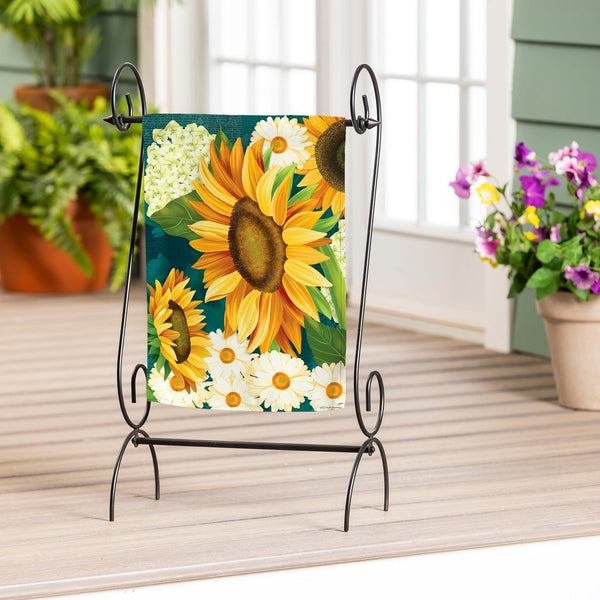 Sunflower Bloom Burlap Flag - The Flag Lady