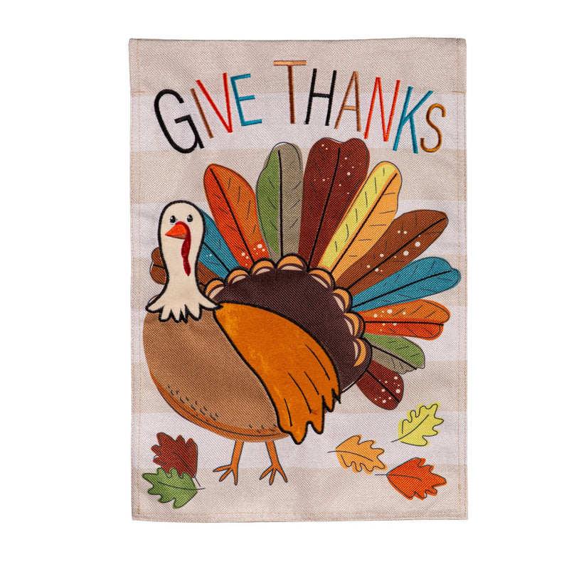 Tom Turkey Thanksgiving Burlap Garden Flag - The Flag Lady