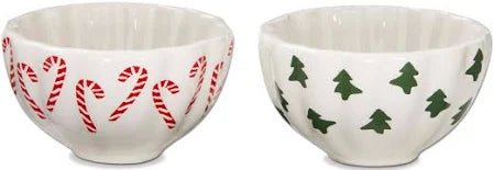 Tree and Candy Cane Dip Bowl (set of 2) - The Flag Lady