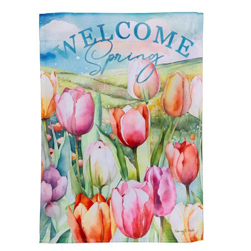 Tulip Field Banner Flag - The Flag Lady