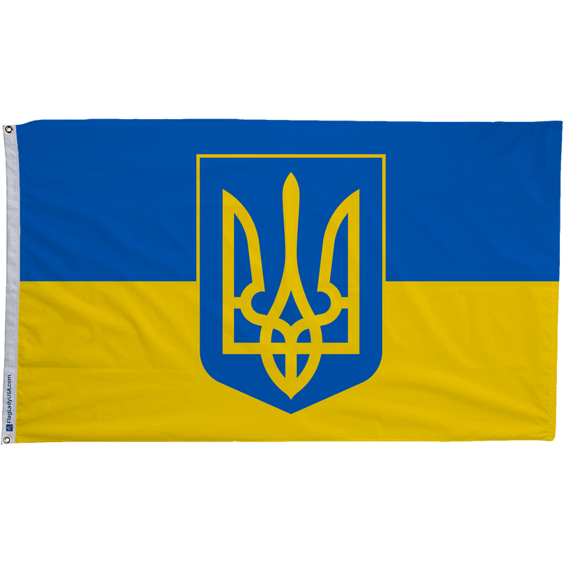 Ukraine Flag With Trident Coat Of Arms ukraine-flag-with-trident-coat-of-arms