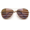 USA American Flags Aviator Sunglasses (Assorted Colors, Silver/Gold) - The Flag Lady