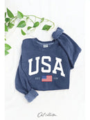 USA Est.1776 Mineral Graphic Sweatshirt - The Flag Lady