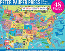 USA Map Kids' Floor Puzzle (48 Piece) - The Flag Lady