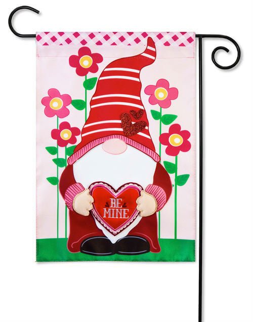 Valentine Gnome Applique Garden Flag - The Flag Lady