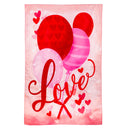 Valentine Love Balloon Applique House Flag - The Flag Lady
