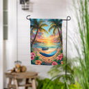 View Of Paradise Suede Garden Flag - The Flag Lady