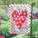 Vintage Valentine Burlap Garden Flag - The Flag Lady