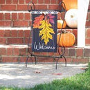 Welcome Autumn Leaves Applique Garden Flag - The Flag Lady