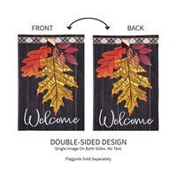 Welcome Autumn Leaves Applique Garden Flag - The Flag Lady