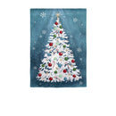 White Christmas Tree Linen Garden Flag - The Flag Lady