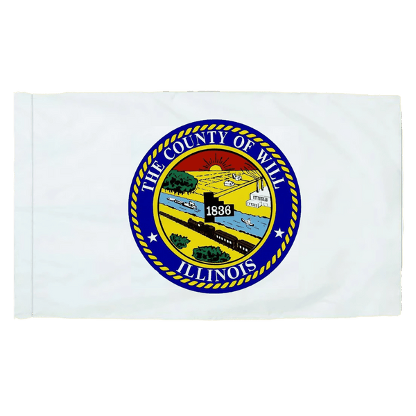 Will County Illinois - 3x5ft Indoor Flag w/Sleeve - The Flag Lady