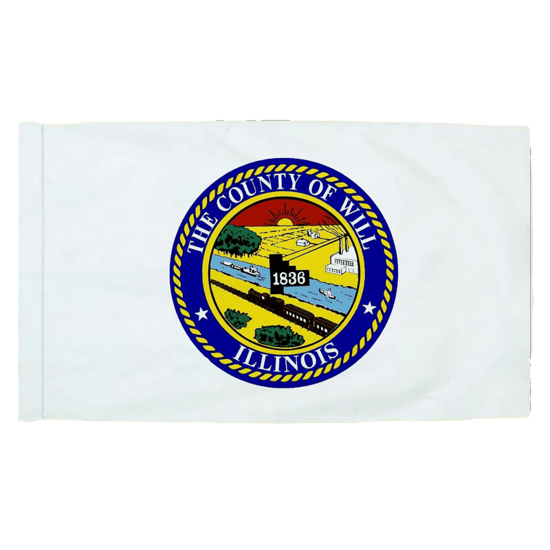 Will County Illinois - 3x5ft Indoor Flag w/Sleeve - The Flag Lady