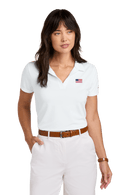 Women's USA Flag Mesh Pique Performance Polo - The Flag Lady
