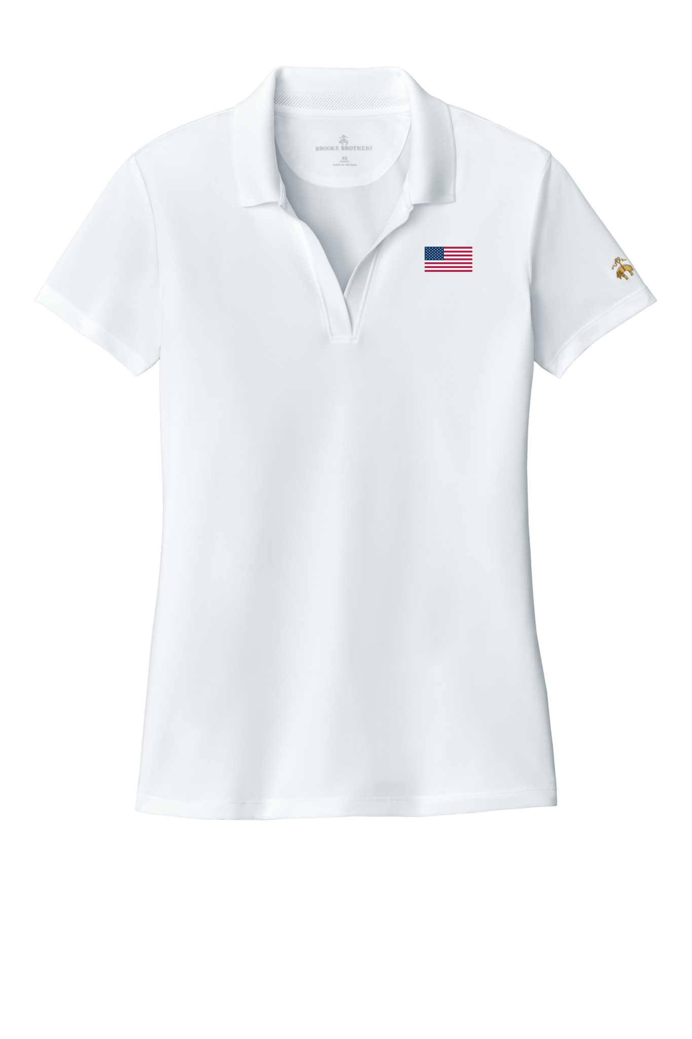 Women's USA Flag Mesh Pique Performance Polo