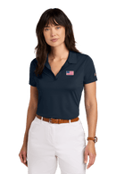 Women's USA Flag Mesh Pique Performance Polo - The Flag Lady