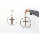 Wood and Metal Cross Wall Decor, 2 Colors - The Flag Lady