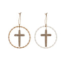 Wood and Metal Cross Wall Decor, 2 Colors - The Flag Lady