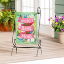 World's Best Mom Suede Garden Flag - The Flag Lady