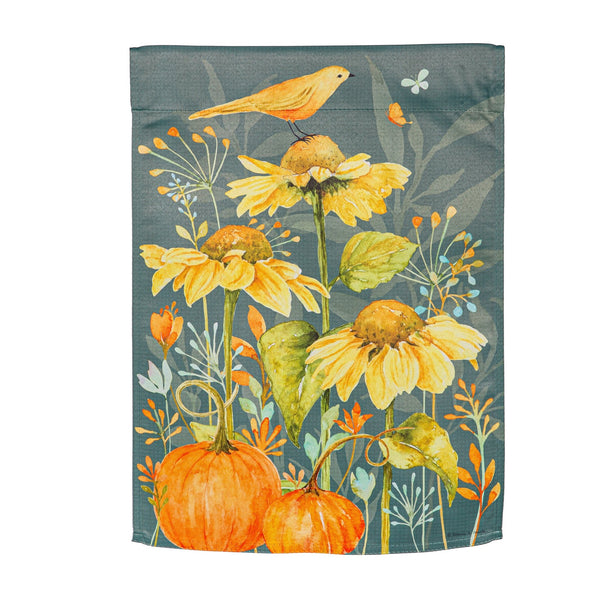 Yellow Finch and Sunflowers Suede Garden Flag - The Flag Lady