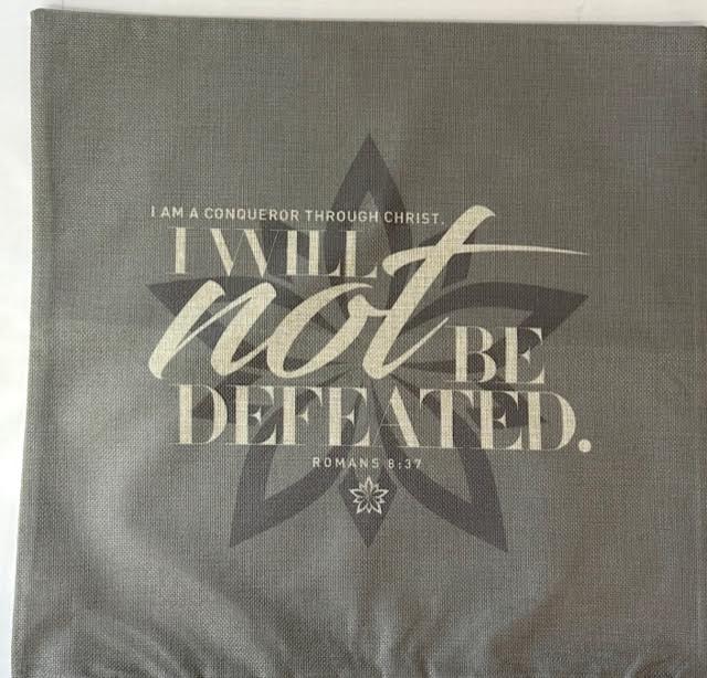 SG Faith Inspired Pillow Cover -"I Will Not Be Defeated"-