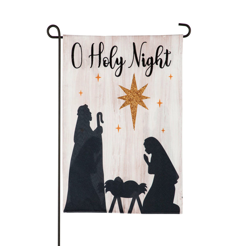 Nativity Silhouette Burlap Garden Flag