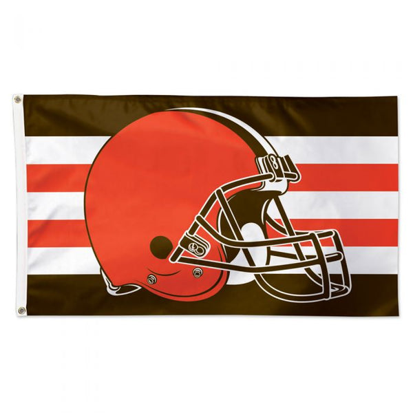 Cleveland Browns Horiz. Stripes Flag - Deluxe 3' X 5'