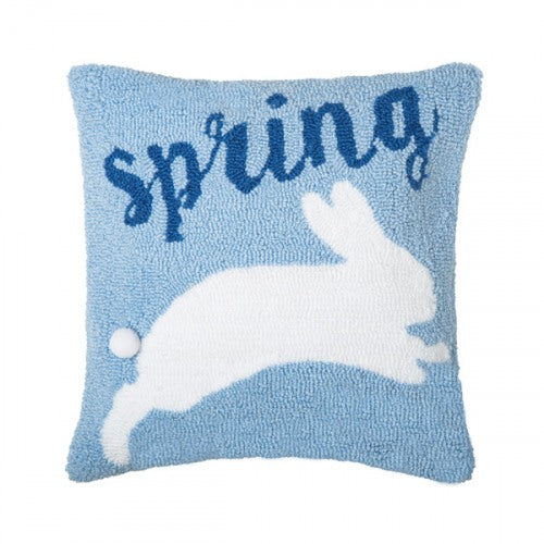 Spring Bunny Hooked Pillow
