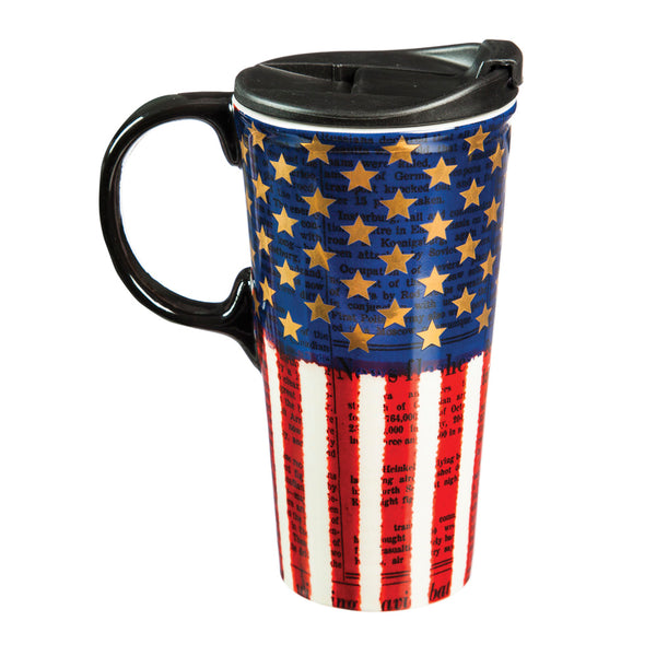 Liberty Flag Ceramic Travel Mug - 17 oz