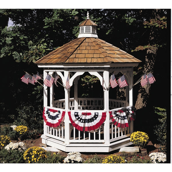 Small Pre-pleated Fan Bunting Decoration 18 in. X 36 in. Polycotton blend.