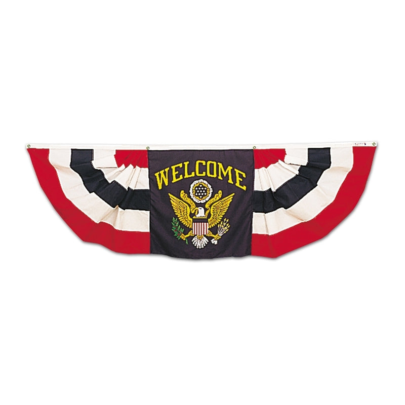 Cotton Sheeting Welcome Bunting with Eagle Center-3 ft .X 9 ft.