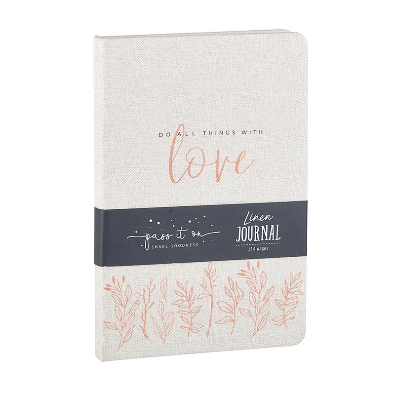 Linen Journal - Do All Things in Love 1Linen Journal - Do All Things in Love 2 Linen Journal - Do All Things in Love