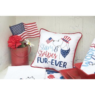 Stars and Stripes Dog Decorative Pillow