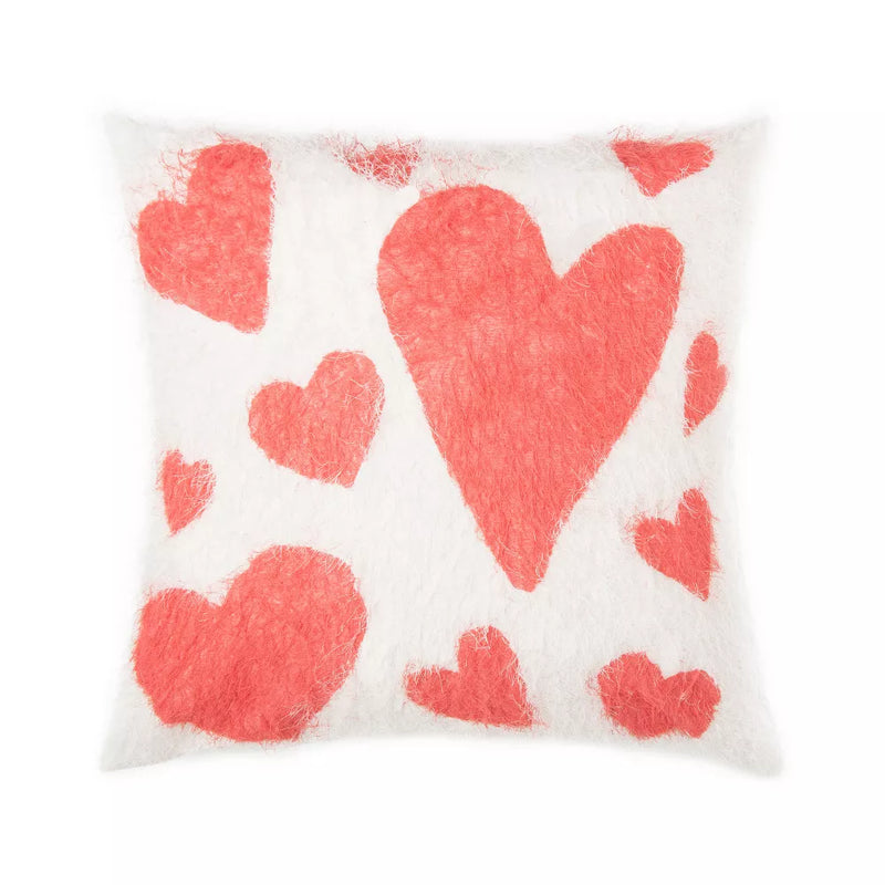 18x18 in Printed Hearts Pillow