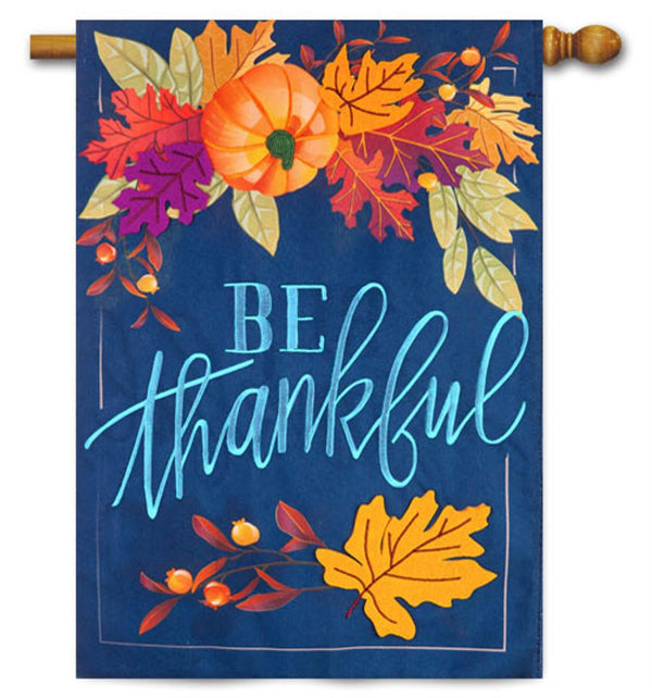 Be Thankful Linen Thanksgiving Flag