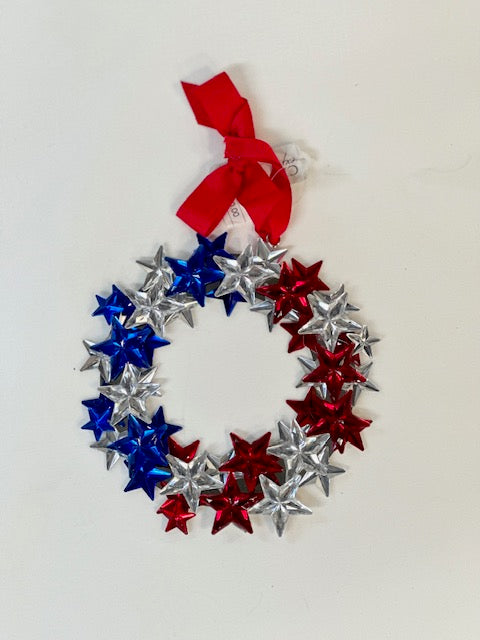 Patriotic Christmas Wreath Ornament
